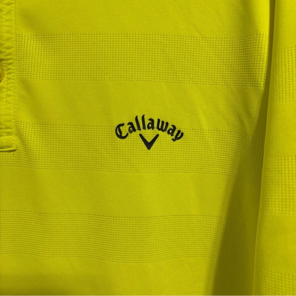 Callaway Opti Dri Men's Large Golf Short Sleeve Polo Shirt Yellow - Picture 2 of 4